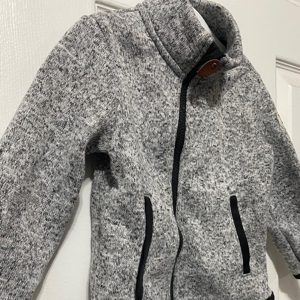 EUC H&M L.Boy Zip-Up Knit Fleece Jacket 1.5-2YRS - Gray Melange